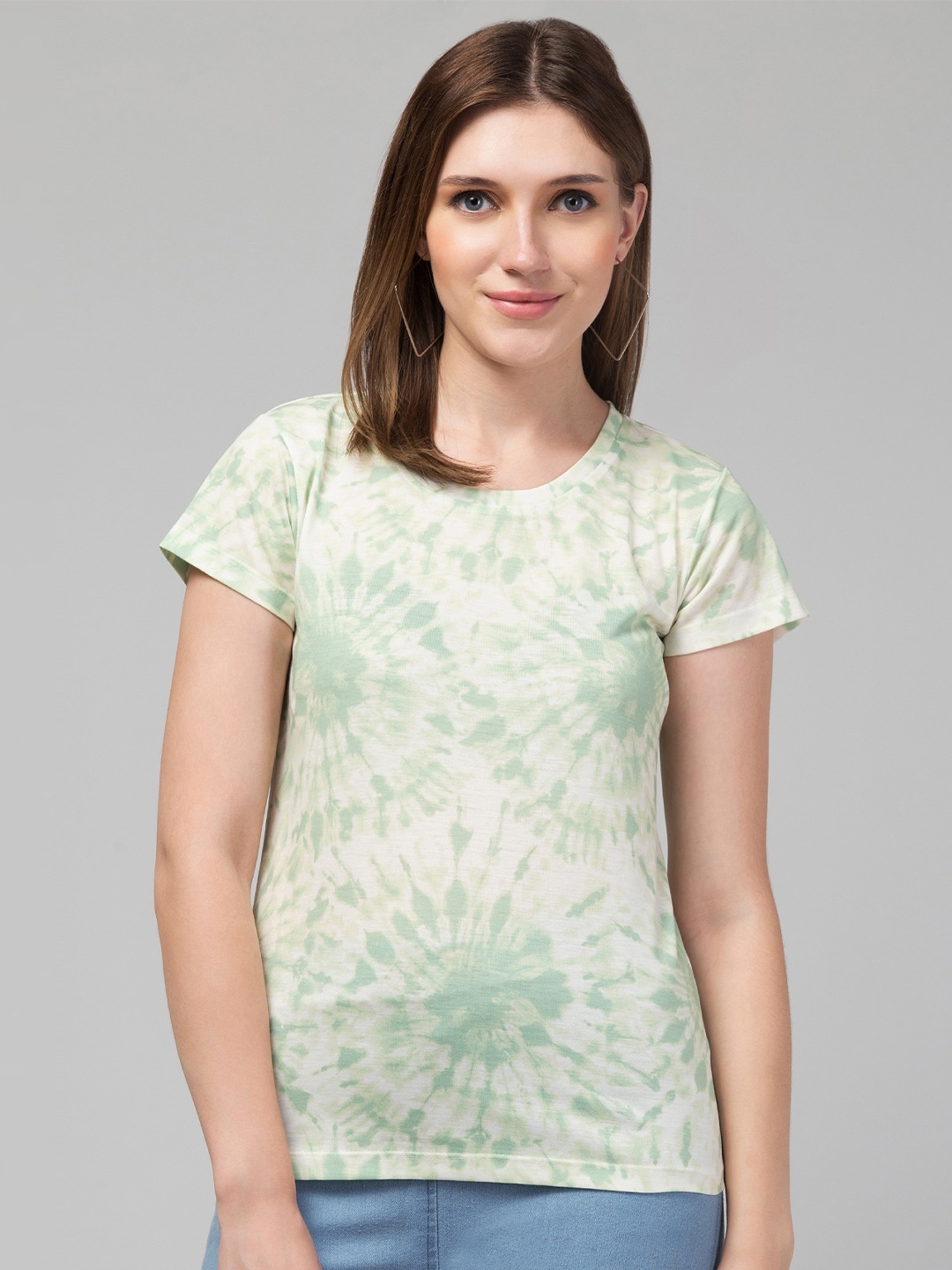 

Hive91 Tie and Dye Cotton Relaxed Fit T-shirt, Green