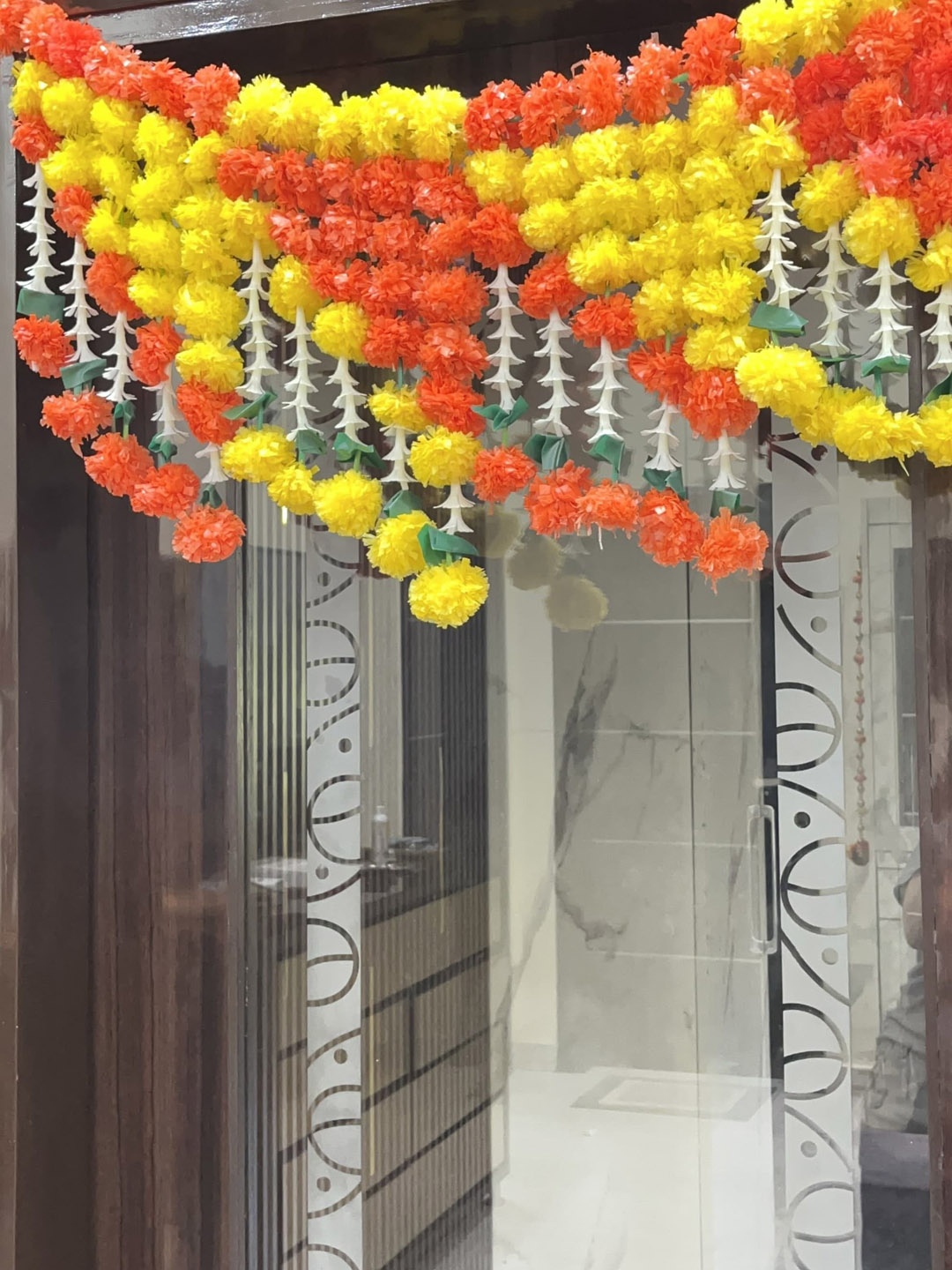 

Akaar Orange & Yellow Floral Festive Decor Hanging Toran