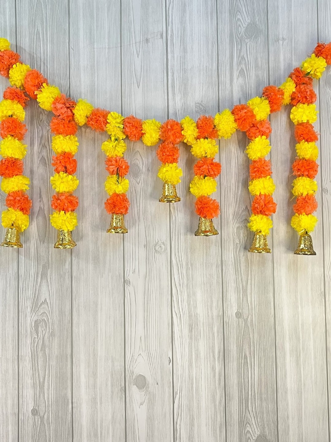 Akaar Orange & Yellow Artificial Floral Hanging Toran