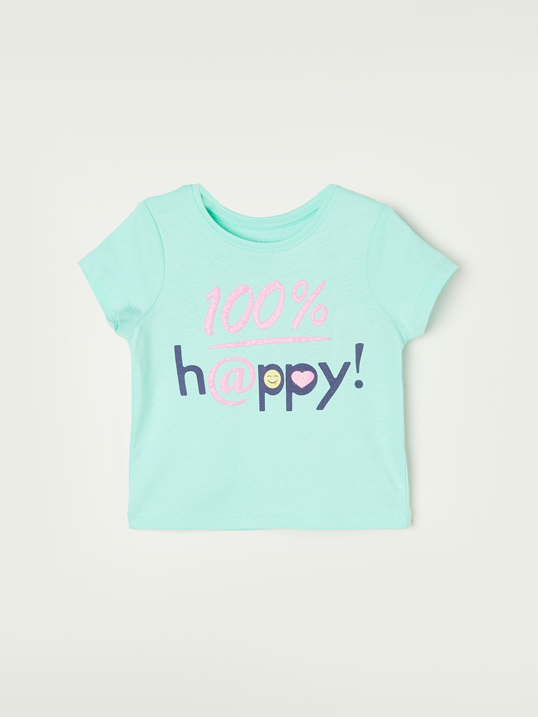 

Juniors by Lifestyle Girls Typography Printed Pure Cotton T-shirt, Green