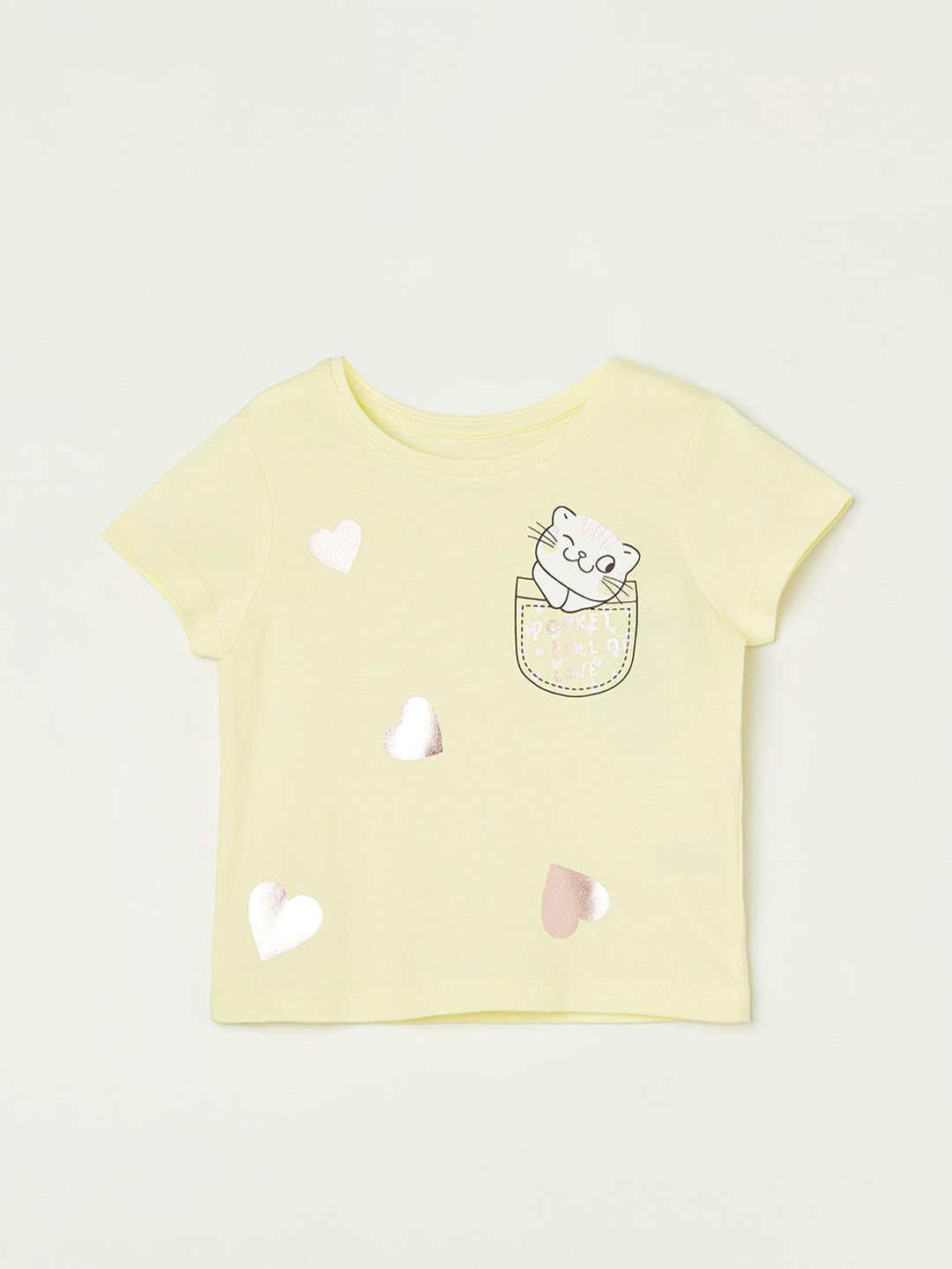 

Juniors by Lifestyle Girls Conversational Printed Pure Cotton T-shirt, Yellow