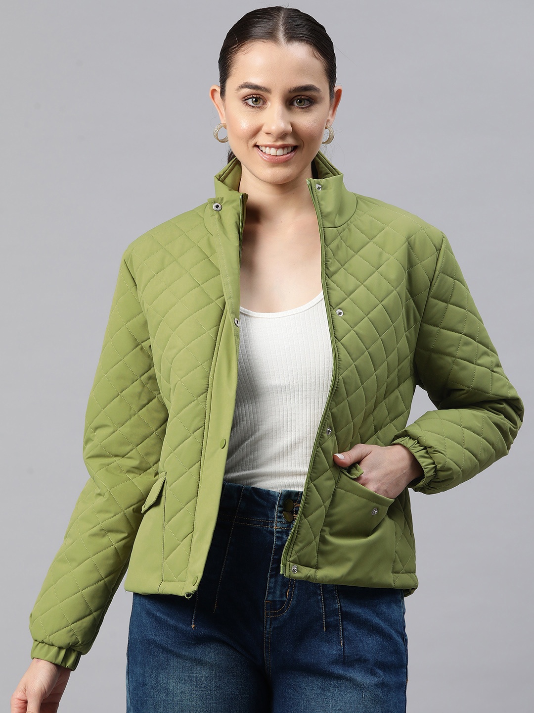 

Foreign Culture By Fort Collins Quilted Jacket, Green