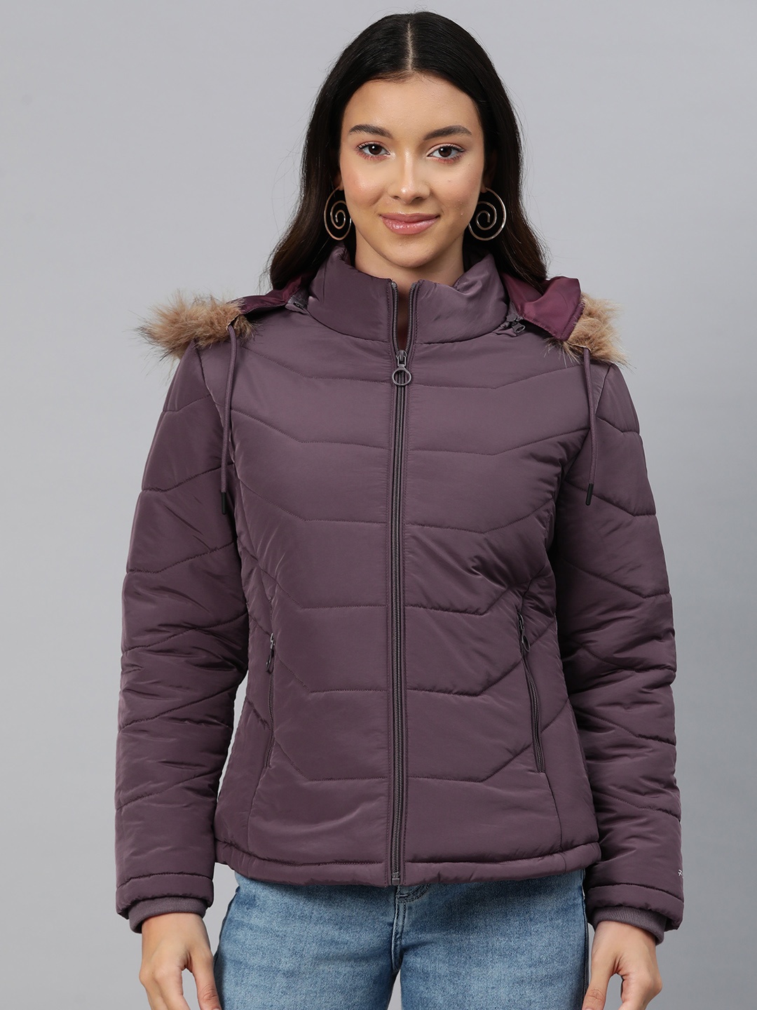

Foreign Culture By Fort Collins Women Purple Insulator No Padded Jacket