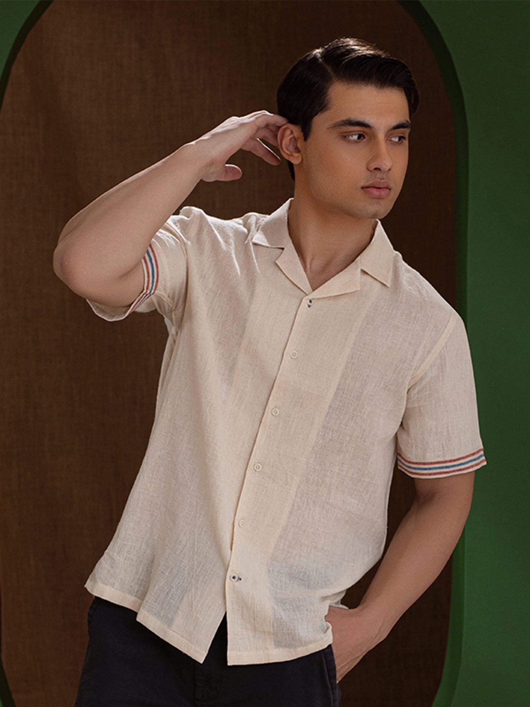 

Earthpiece Premium Pure Cotton Casual Shirt, Off white
