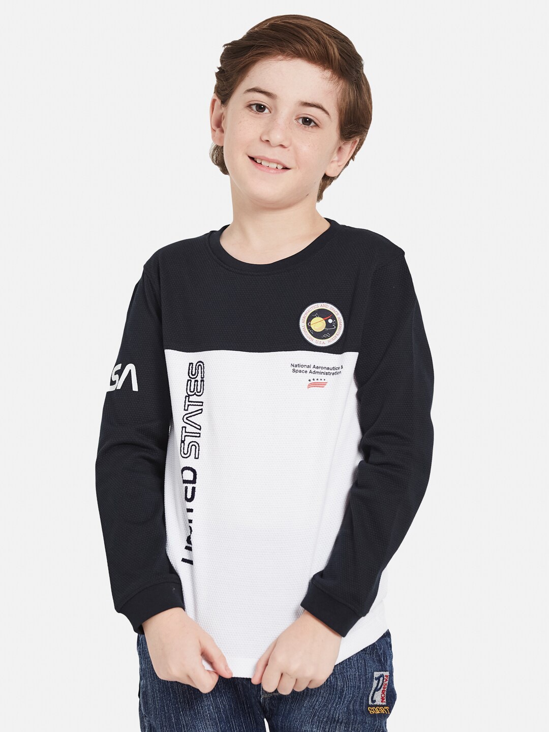 

Octave Boys Colourblocked Cotton T-Shirt, White