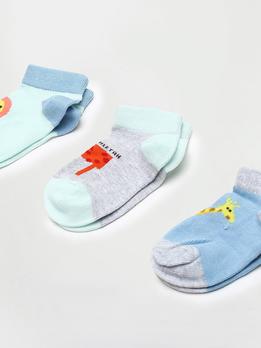 

max Boys Pack Of 3 Patterned Ankle Length Socks, Blue