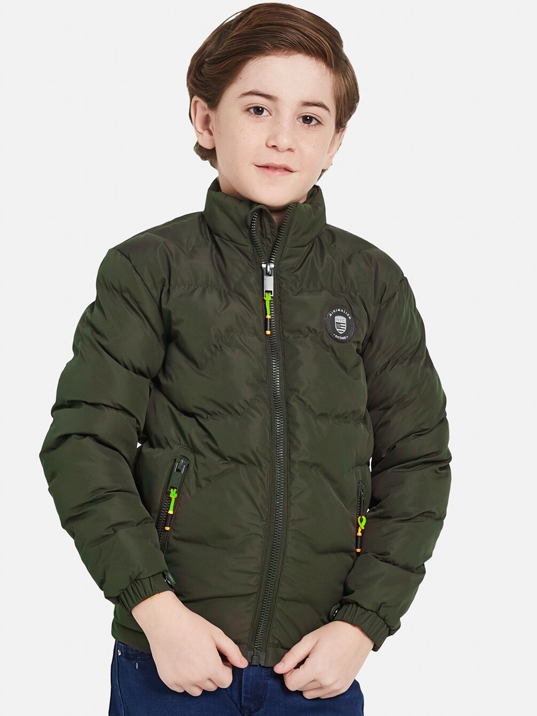 

Octave Boys Mock Collar Puffer Jacket, Olive