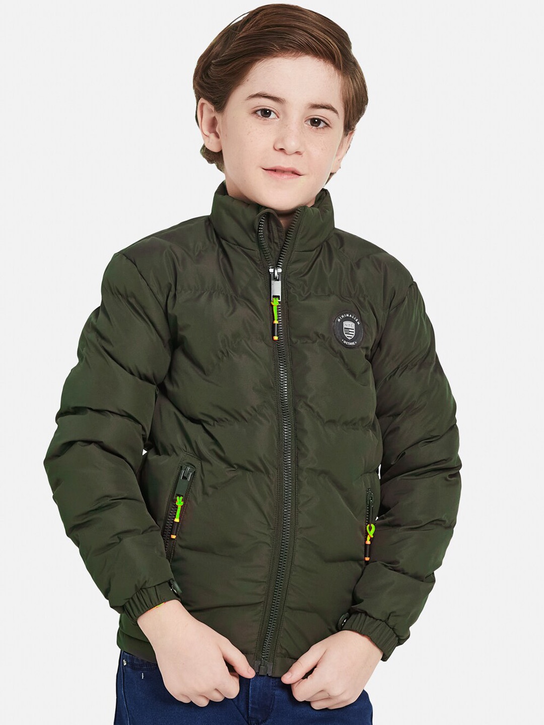 

Octave Boys Mock Collar Padded Jacket, Olive