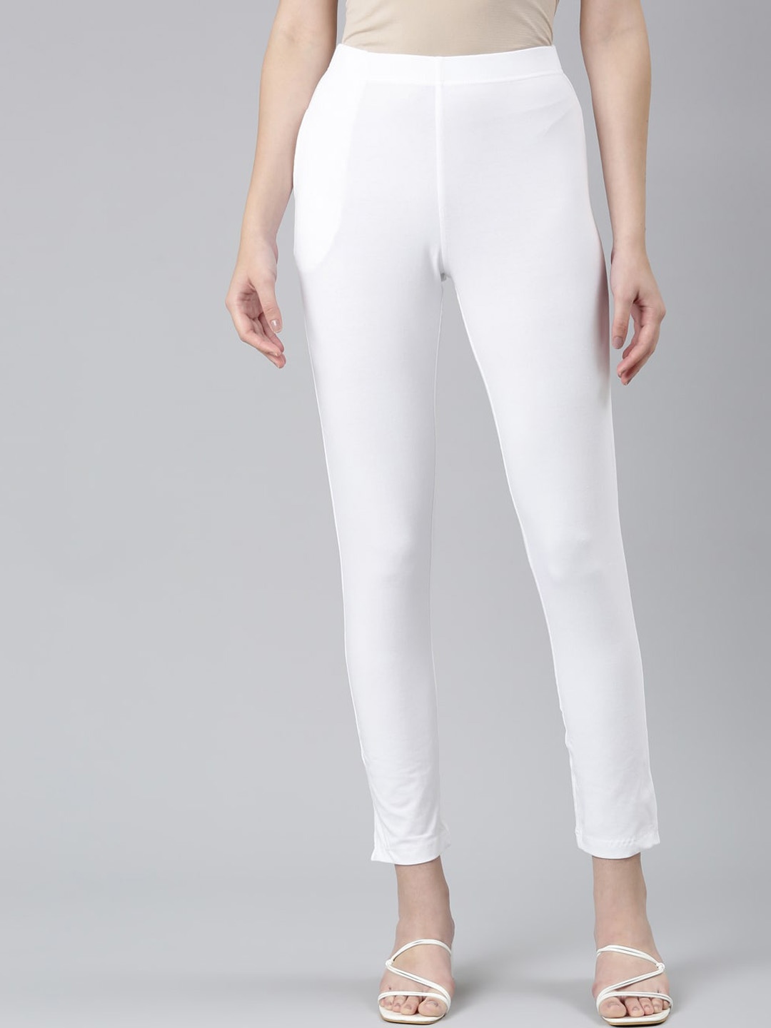 

DIXCY SCOTT Slimz Cotton Ankle-Length Leggings, White