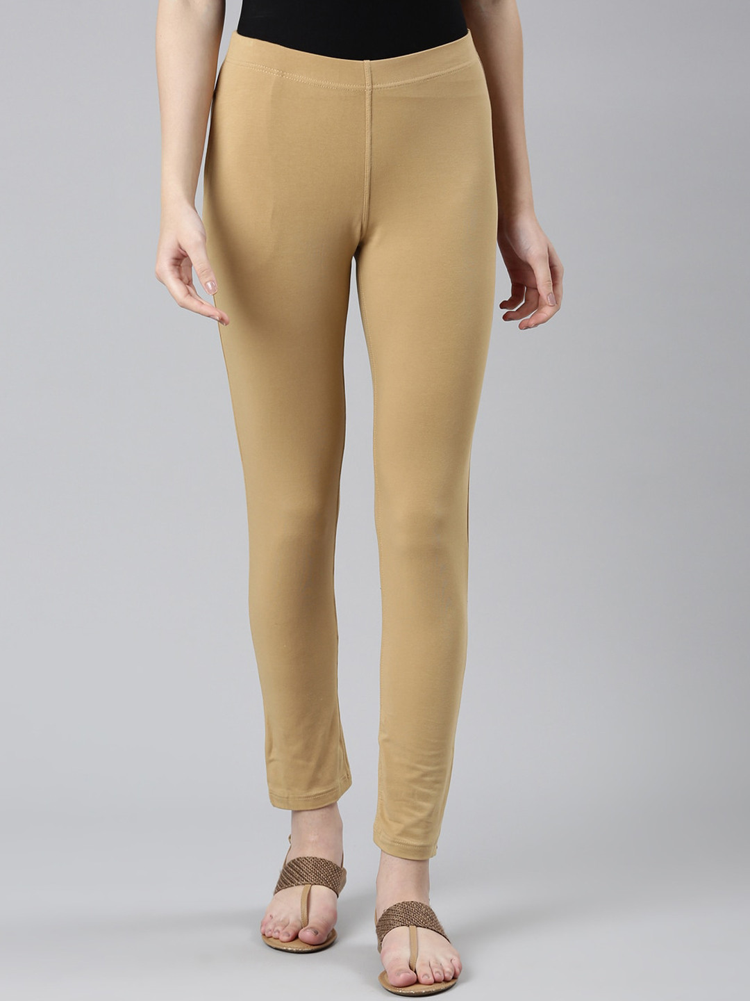 

DIXCY SCOTT Slimz Mid-Rise Cotton Ankle-Length Leggings, Beige