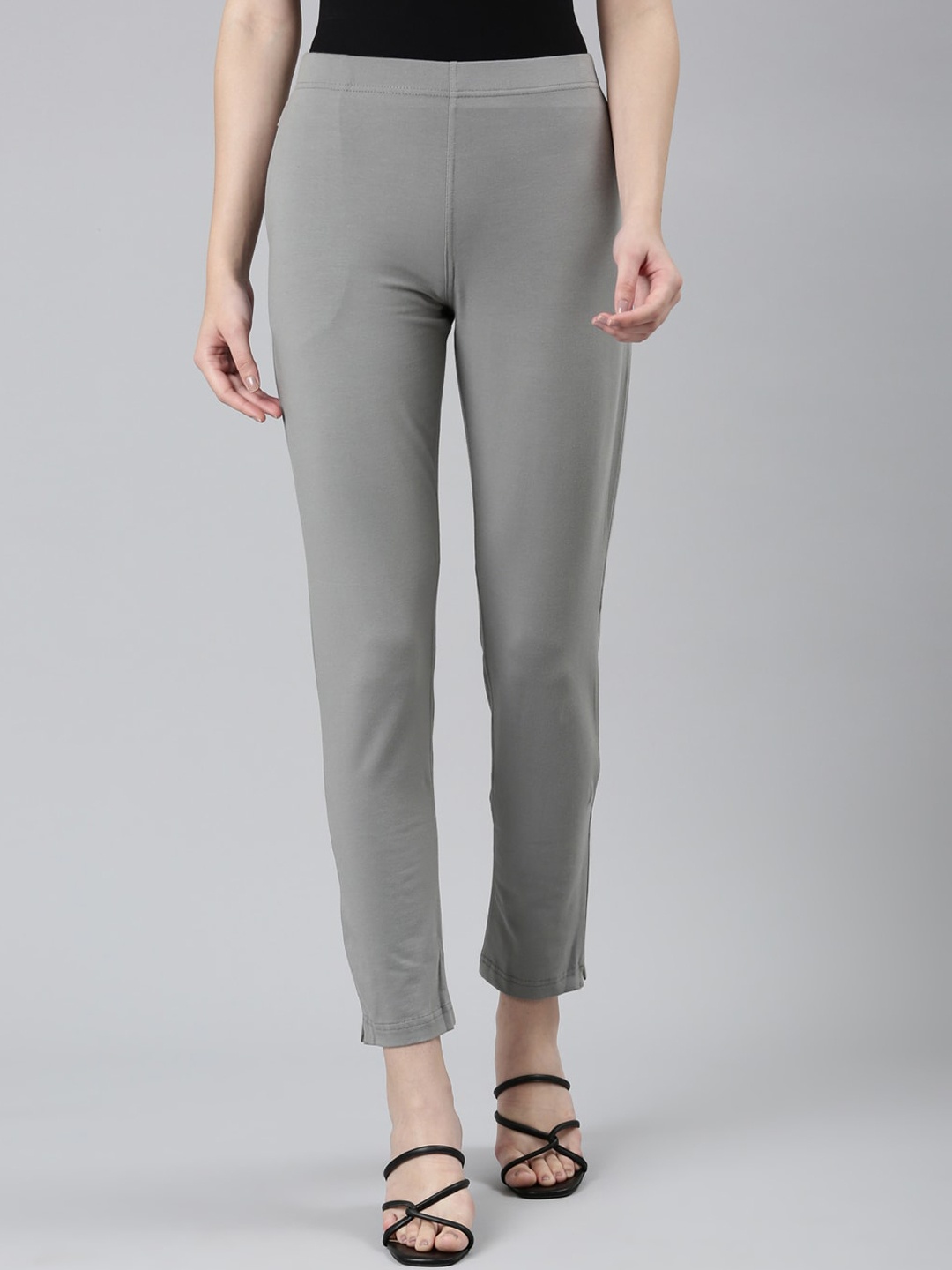 

DIXCY SCOTT Slimz Mid-Rise Cotton Ankle-Length Leggings, Grey