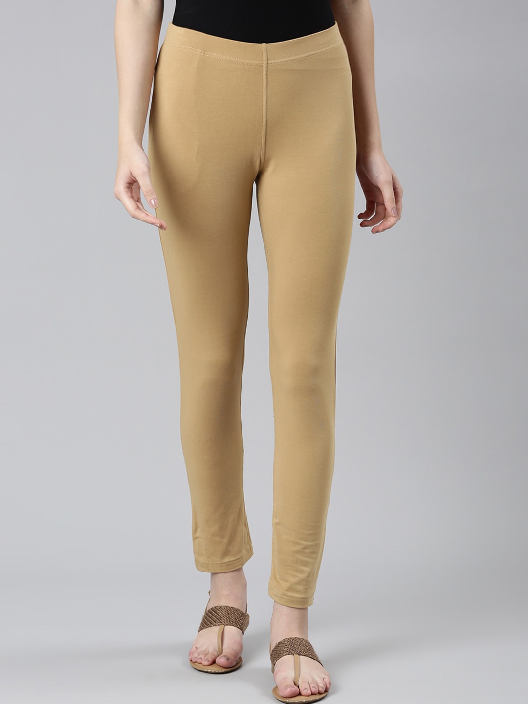 

DIXCY SCOTT Slimz Mid-Rise Cotton Ankle-Length Leggings, Beige