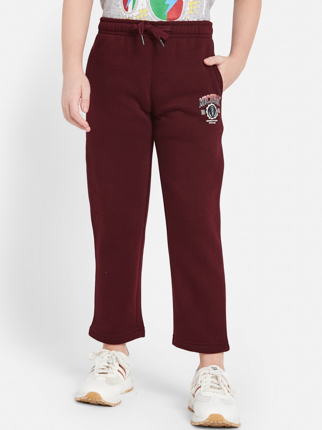 

Octave Boys Mid-Rise Cotton Track Pants, Maroon