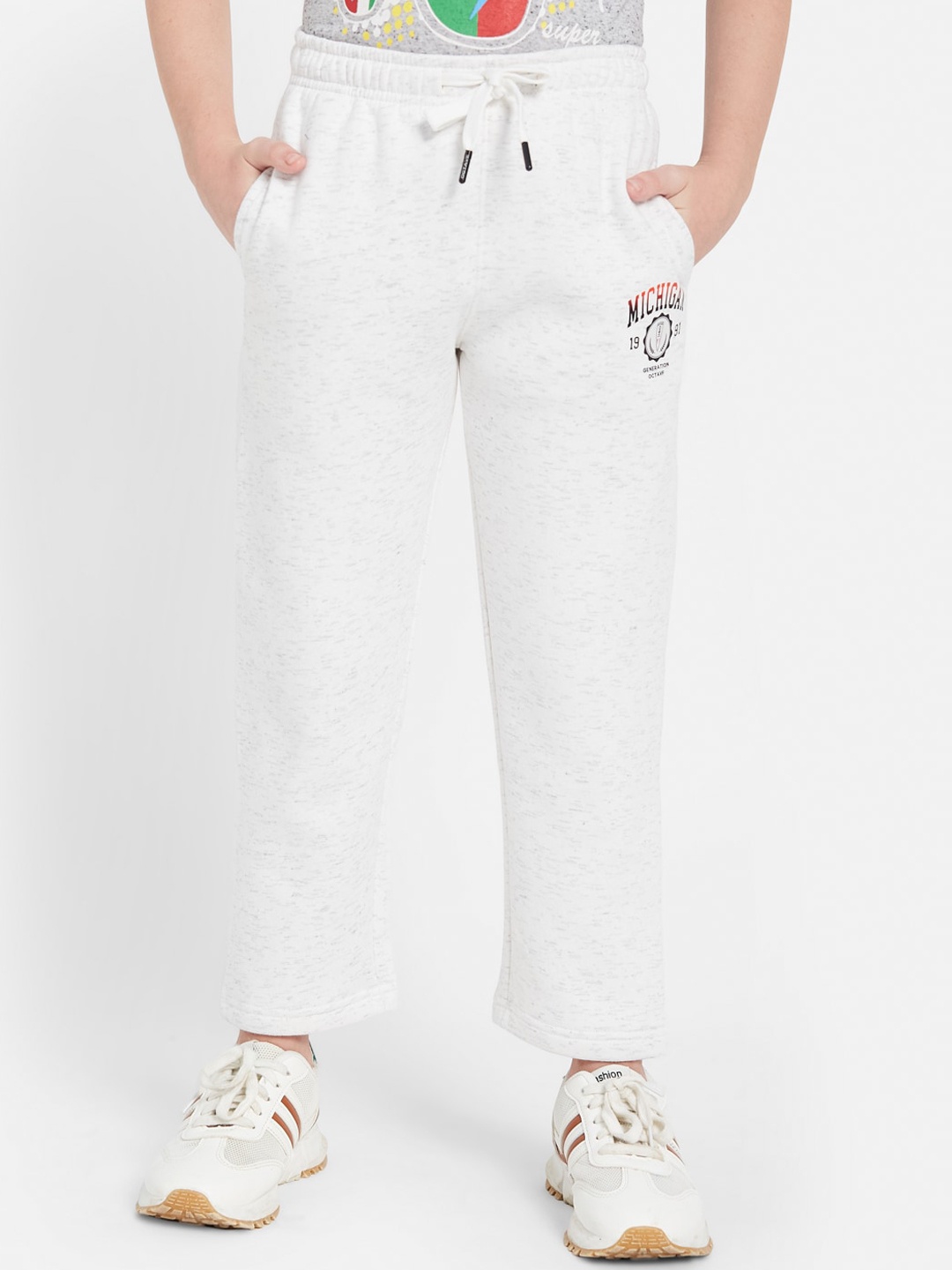 

Octave Boys Abstract Printed Cotton Track Pants, White