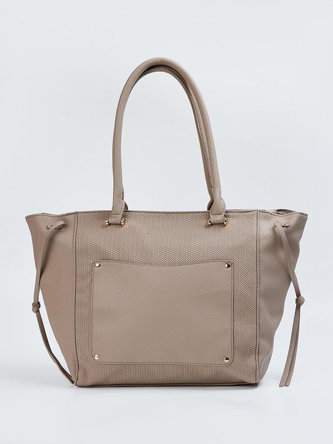 

max Textured Structured Shoulder Bag, Grey