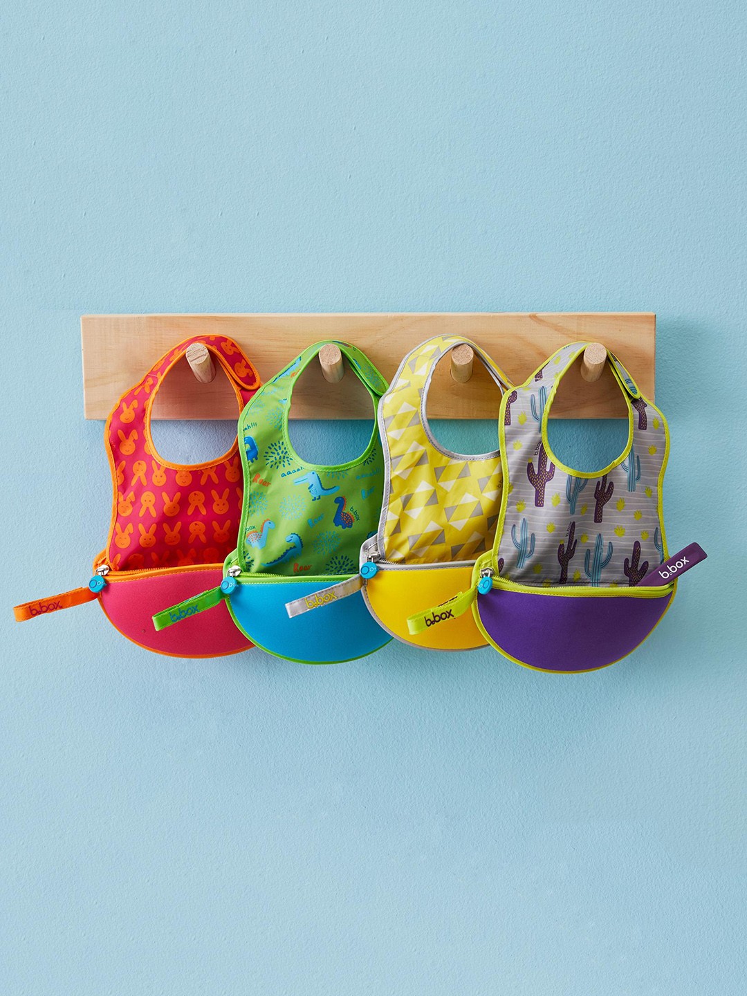 

B.Box Infants Printed Travel Bib And Flexible Soft Bite Spoon Set, Purple