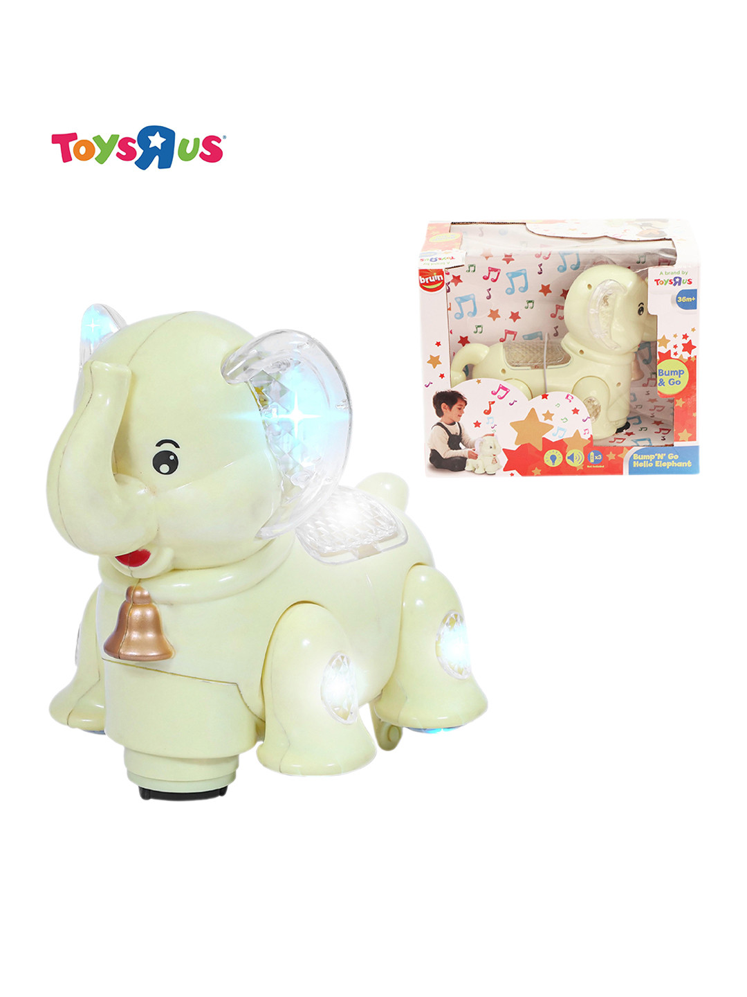 

Bruin Bump & Go Hello Elephant Car With Music And Light Feature, Blue