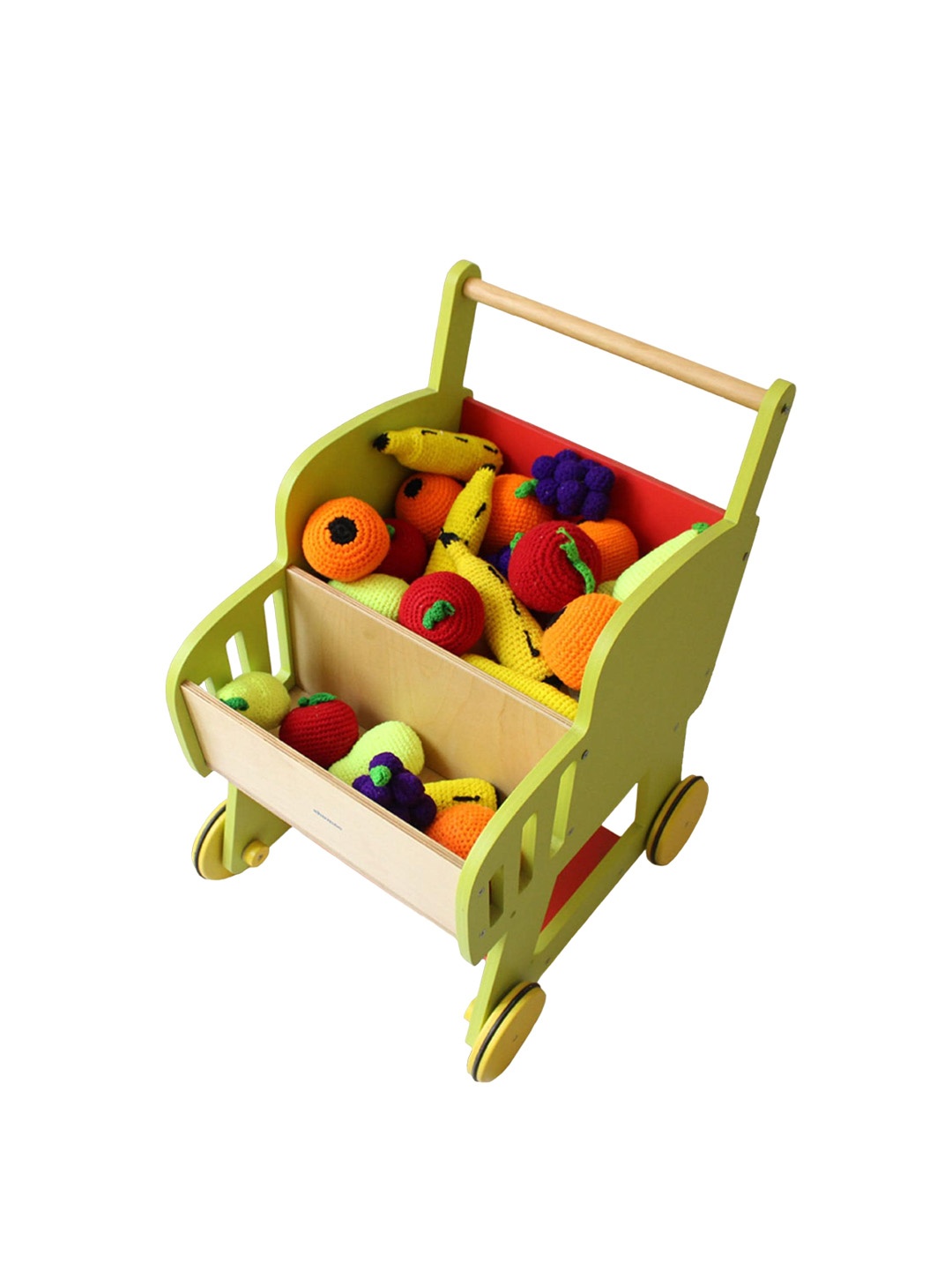 

Shumee Toys Kids Wooden Pretend Play Shopping Push Cart for Toddlers, Blue