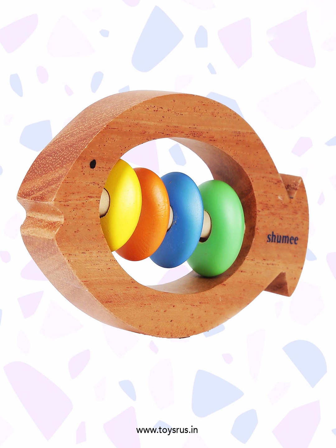 

Shumee Toys Kids Wood Baby Fish Rattle Toy, Brown