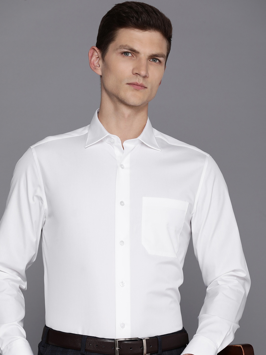 

Louis Philippe Solid Classic Fit Opaque Formal Shirt, White