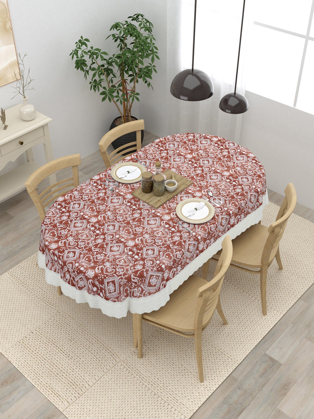 

Clasiko Brown Printed PVC 4 Seater Anti-Slip Table Covers