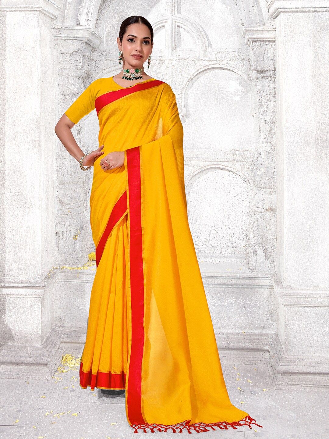 

Anouk Yellow Art Silk Saree