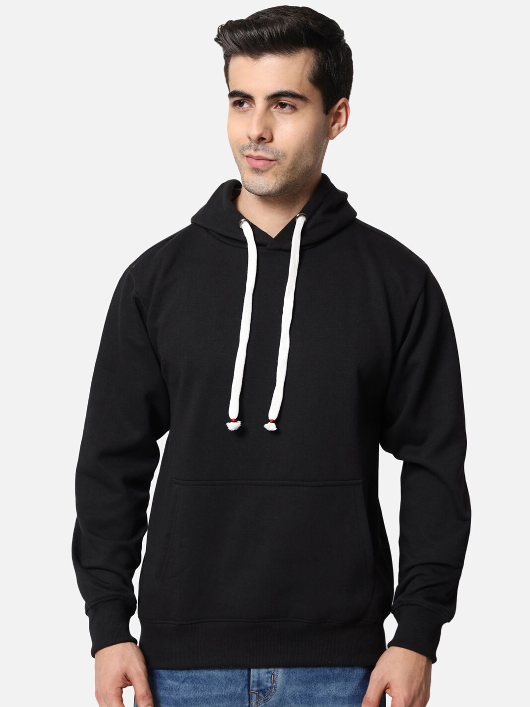 

FFLIRTYGO Cotton Hooded Pullover Sweatshirt, Black