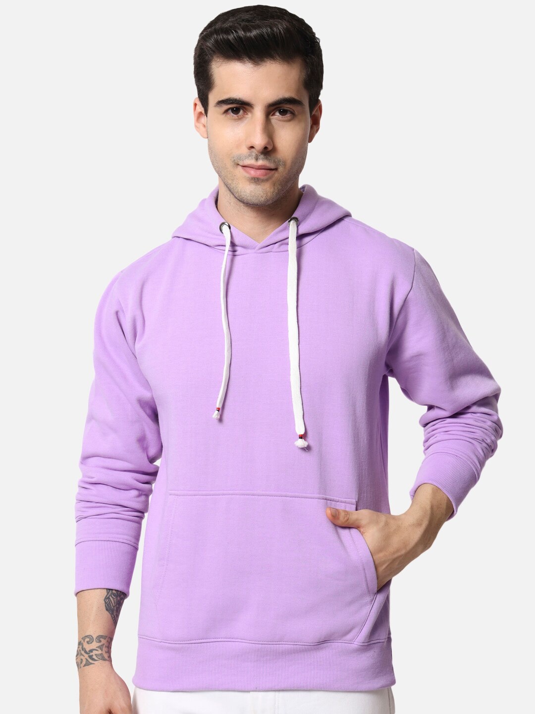 

FFLIRTYGO Cotton Hooded Pullover Sweatshirt, Purple