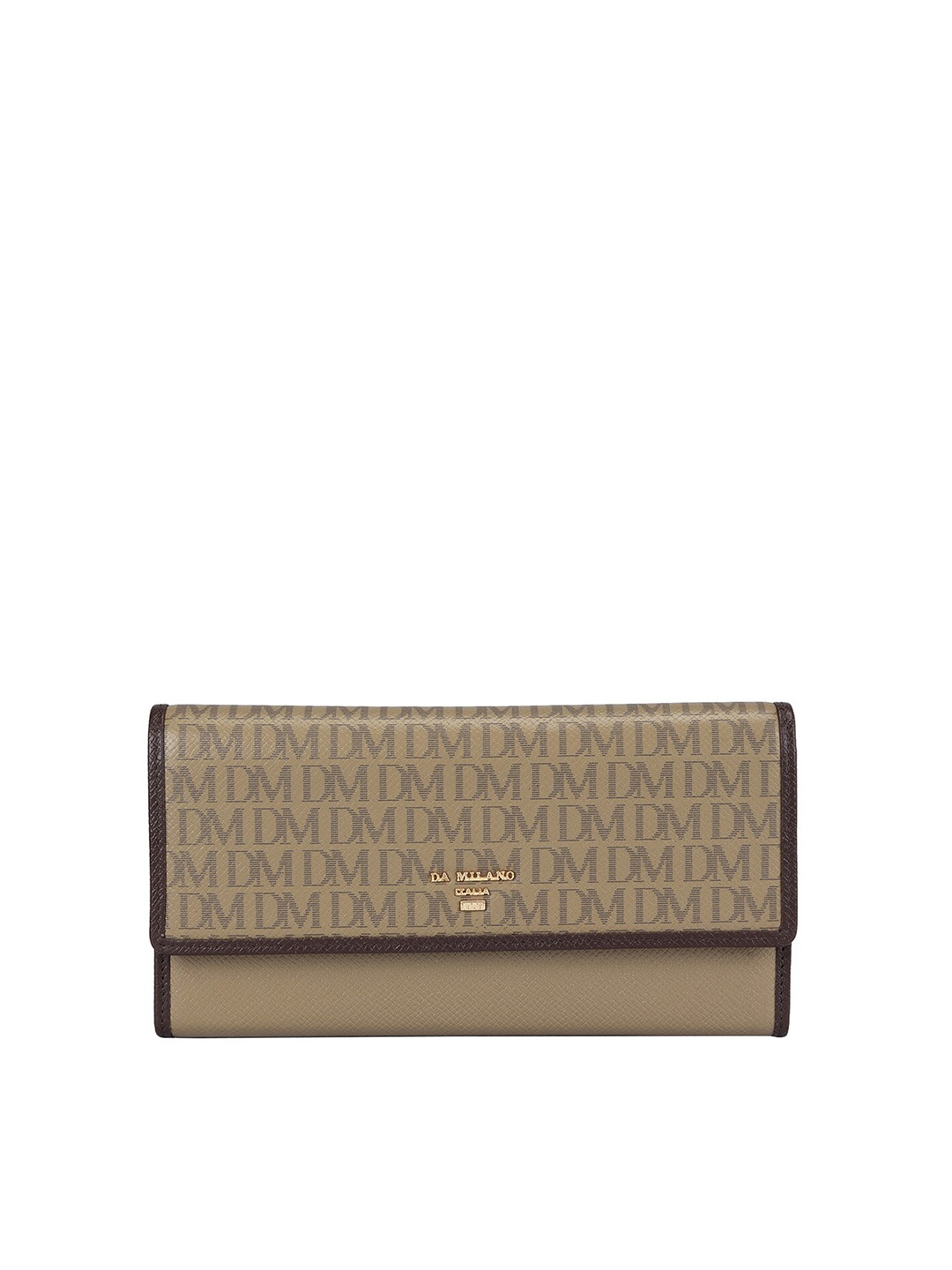 

Da Milano Women Typography Printed Leather Two Fold Wallet, Green