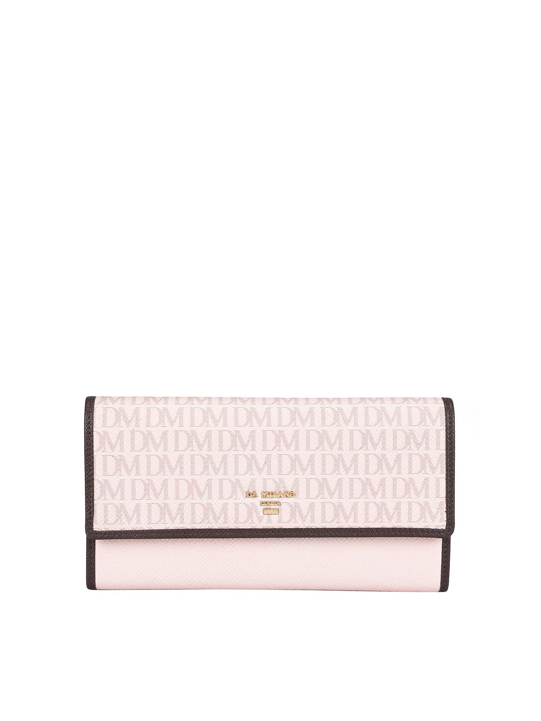 

Da Milano Women Typography Printed Leather Two Fold Wallet, Pink