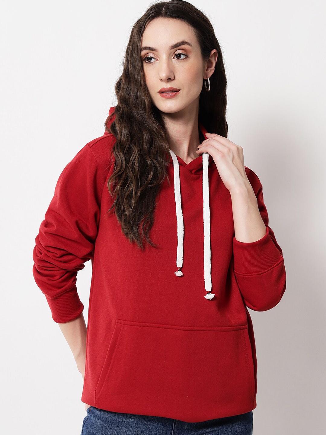 

FFLIRTYGO Cotton Hooded Pullover Sweatshirt, Red