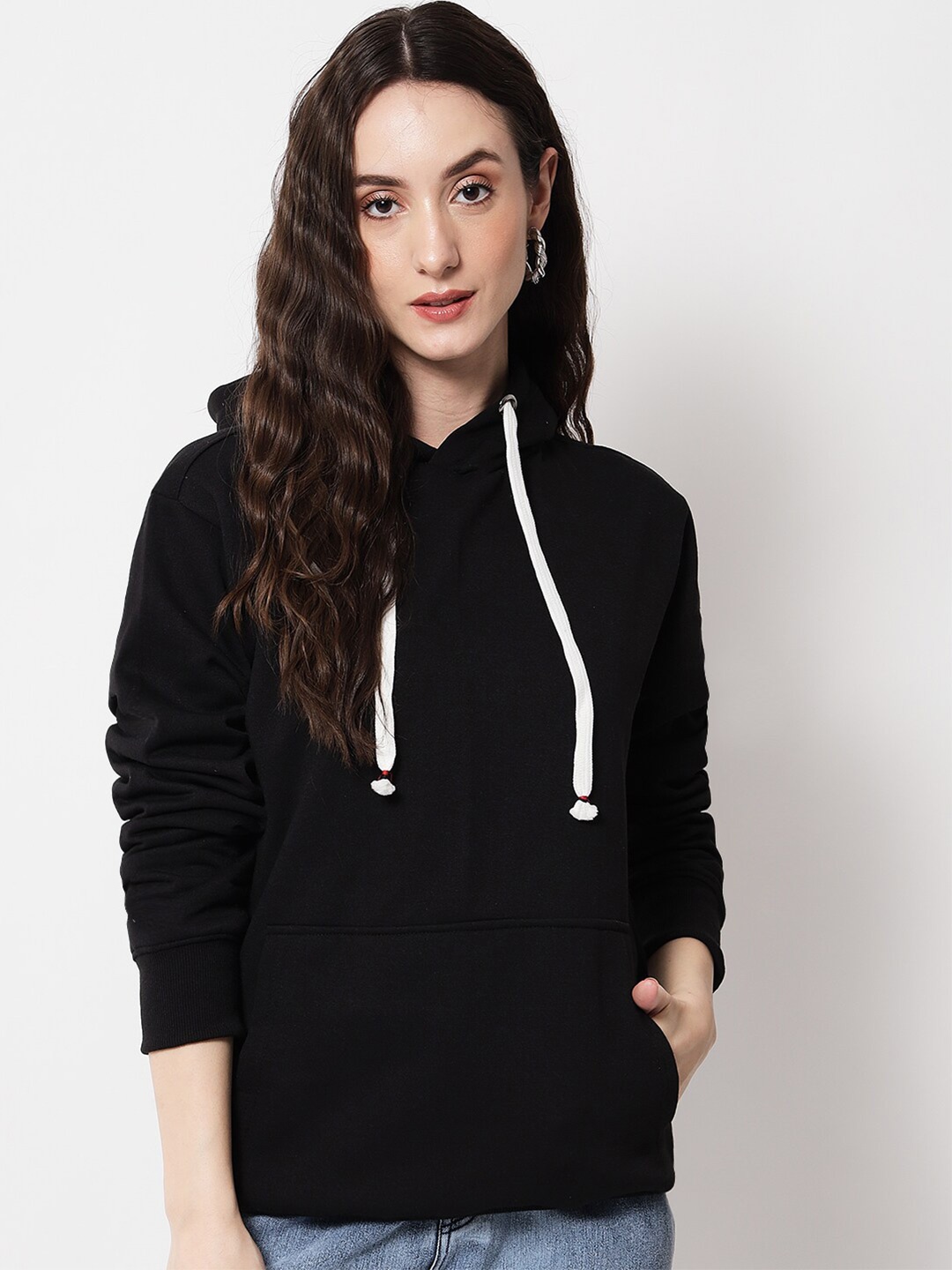 

FFLIRTYGO Hooded Long Sleeves Pullover, Black