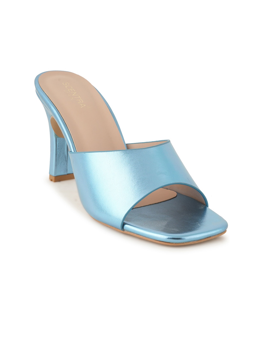 

SCENTRA Blue Open Toe Block Heels