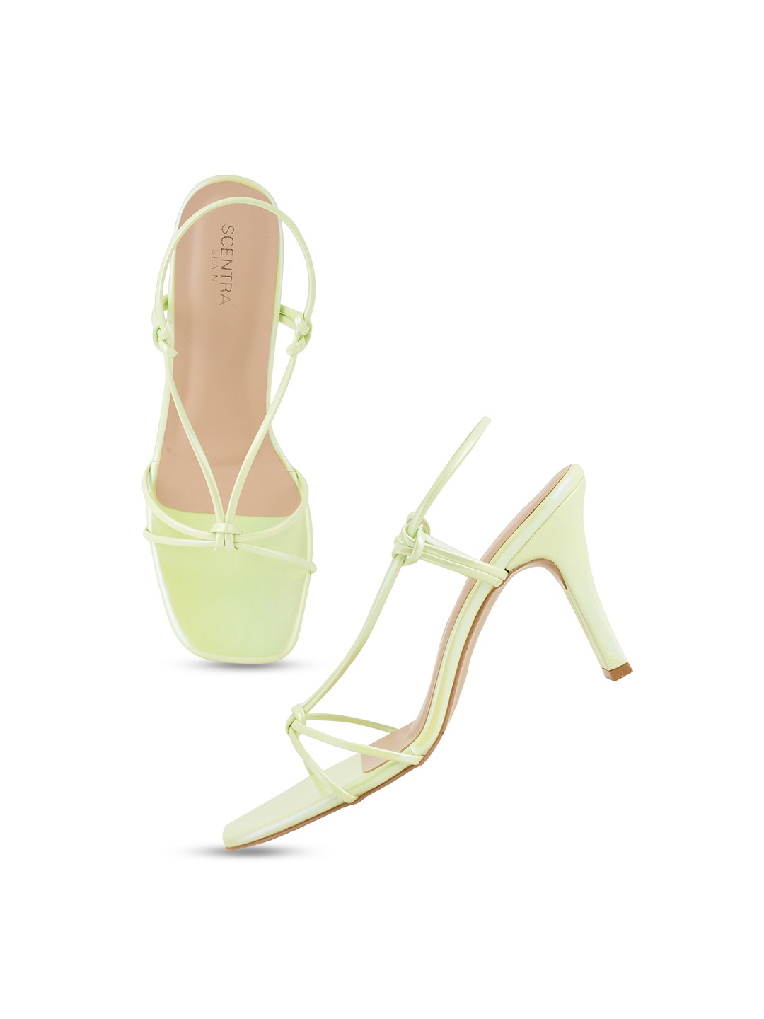 

SCENTRA Stiletto Heels With Backstrap, Lime green