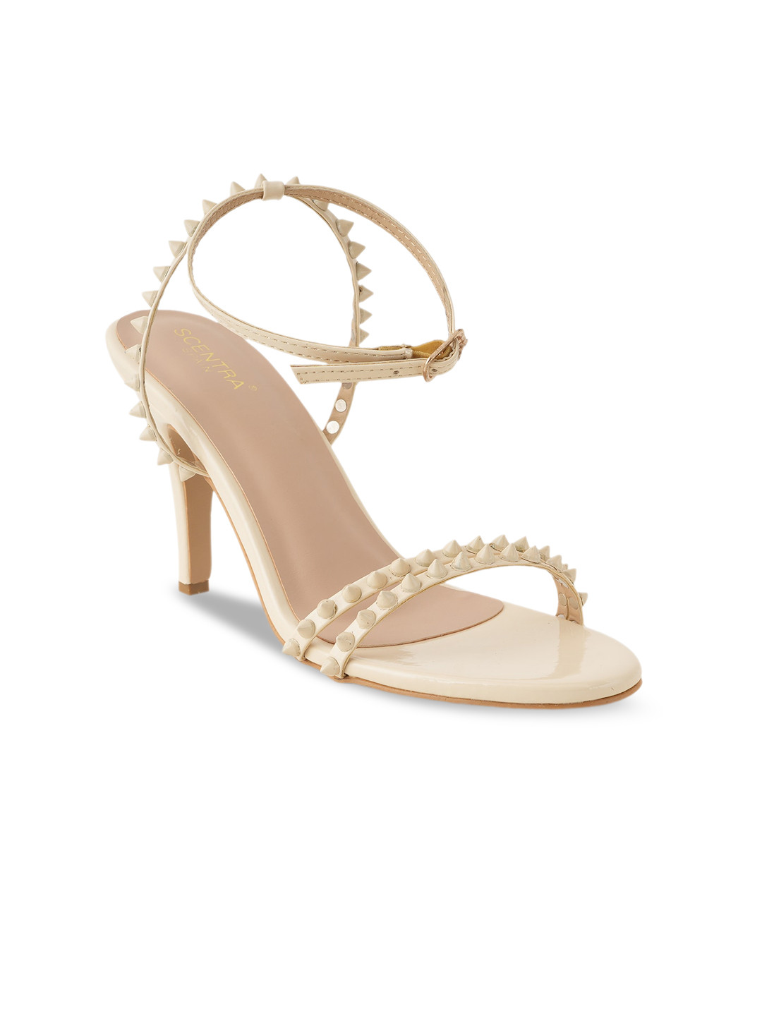 

SCENTRA Cream-Coloured Embellished Slim Heels