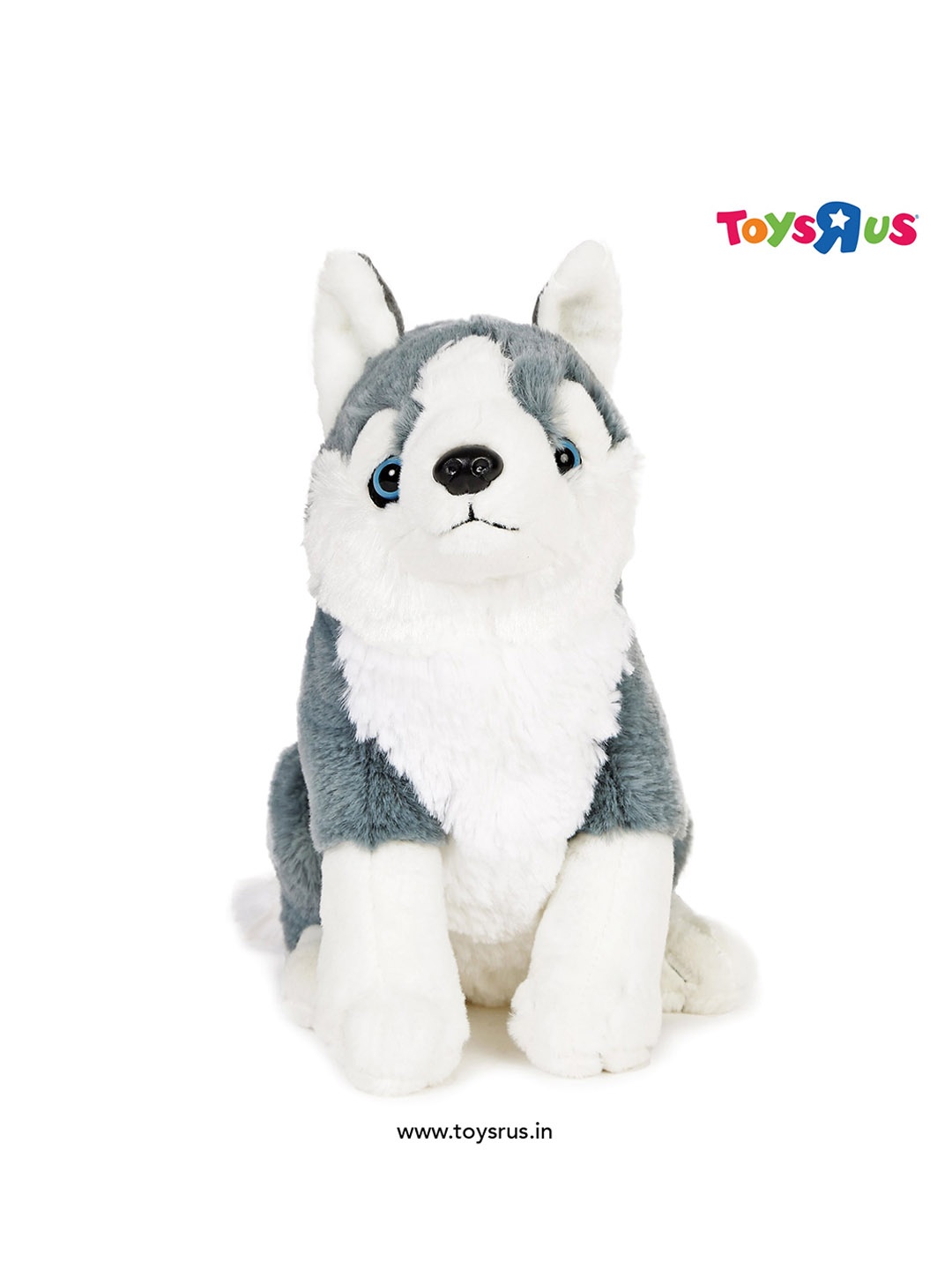 

Wild Republic Kids Cotton Sitting Dog Plush Soft Toy, Grey
