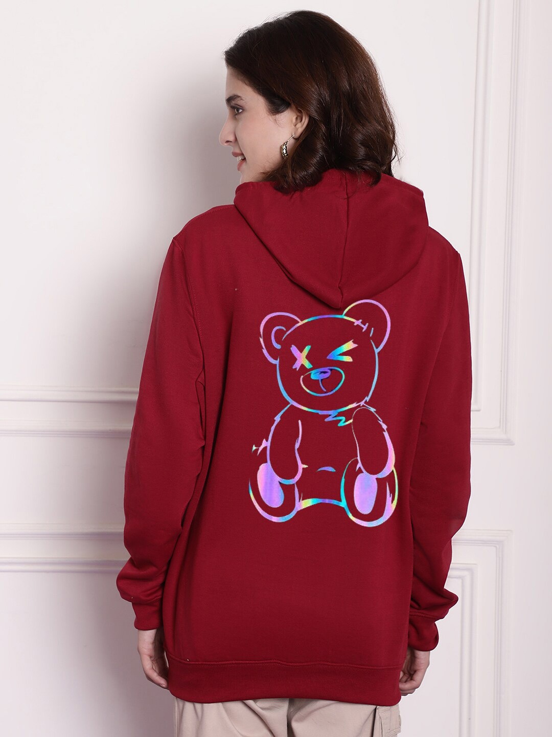 

Imsa Moda Printed Hooded Sweatshirt, Maroon
