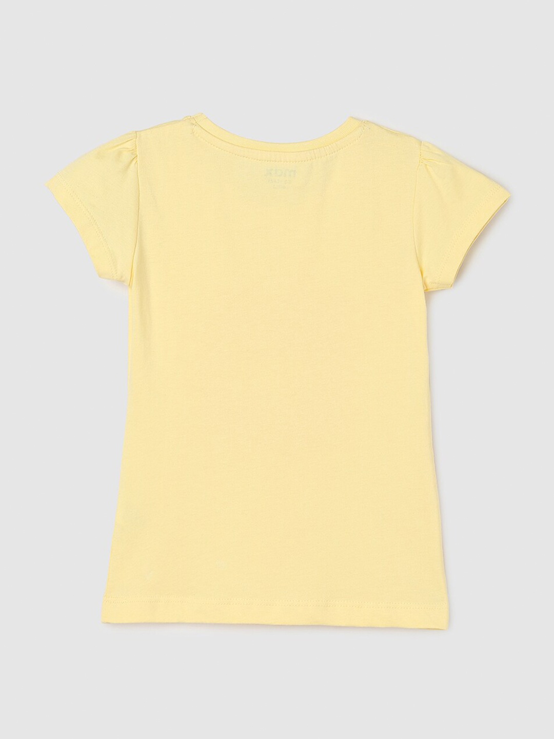 

max Girls Printed Round Neck Cotton T-shirt, Yellow