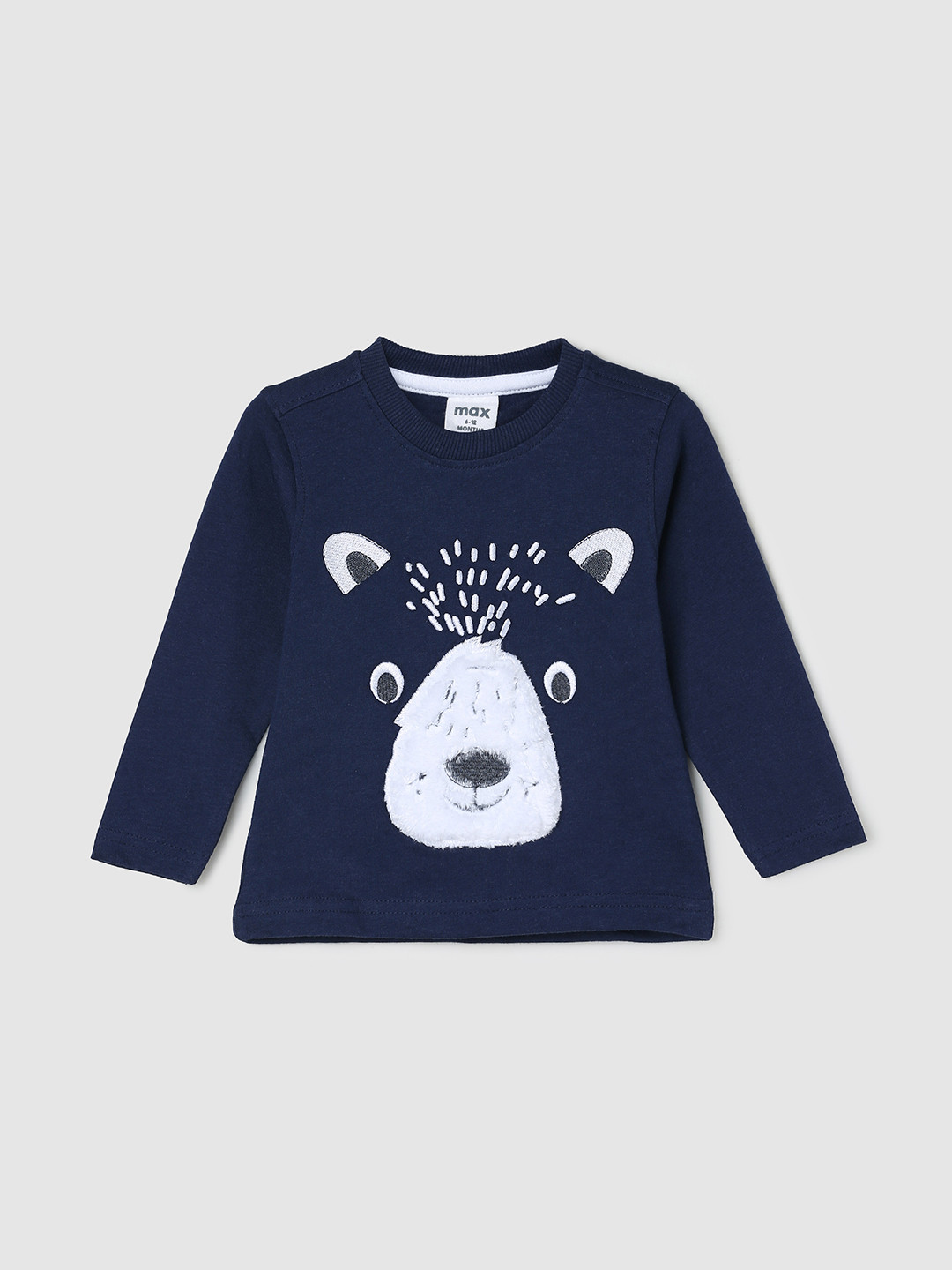 

max Boys Graphic Printed Cotton T-shirt, Navy blue