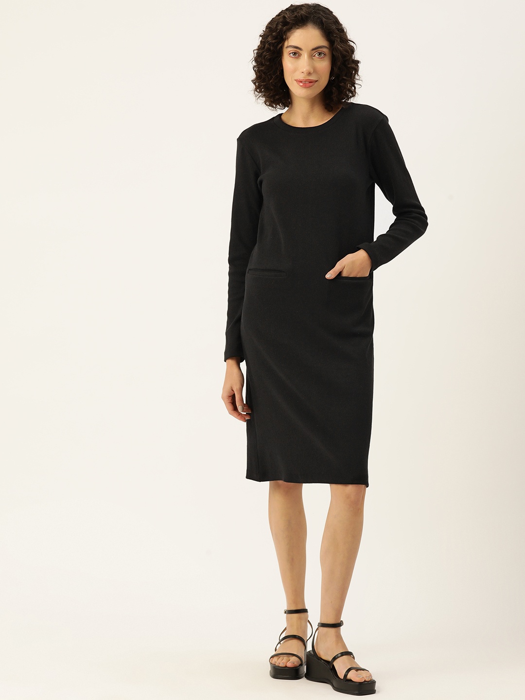 

Off Label Solid Sheath Dress, Black