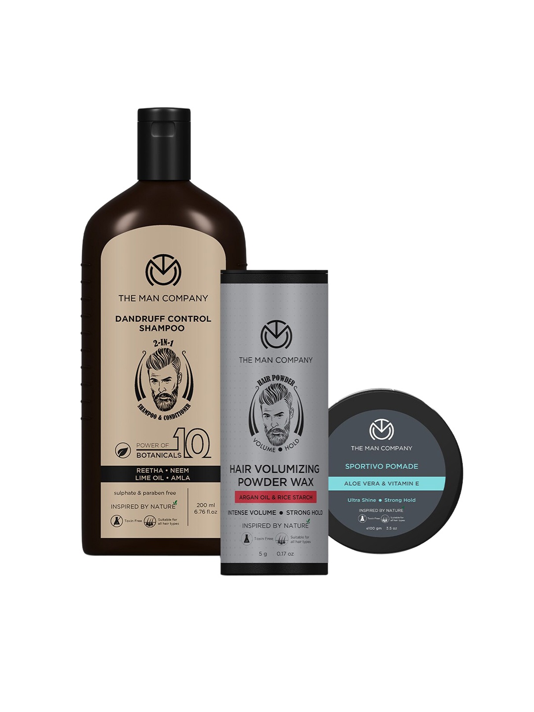 

THE MAN COMPANY Set of 3 Wax and Wash Wonder Set, White