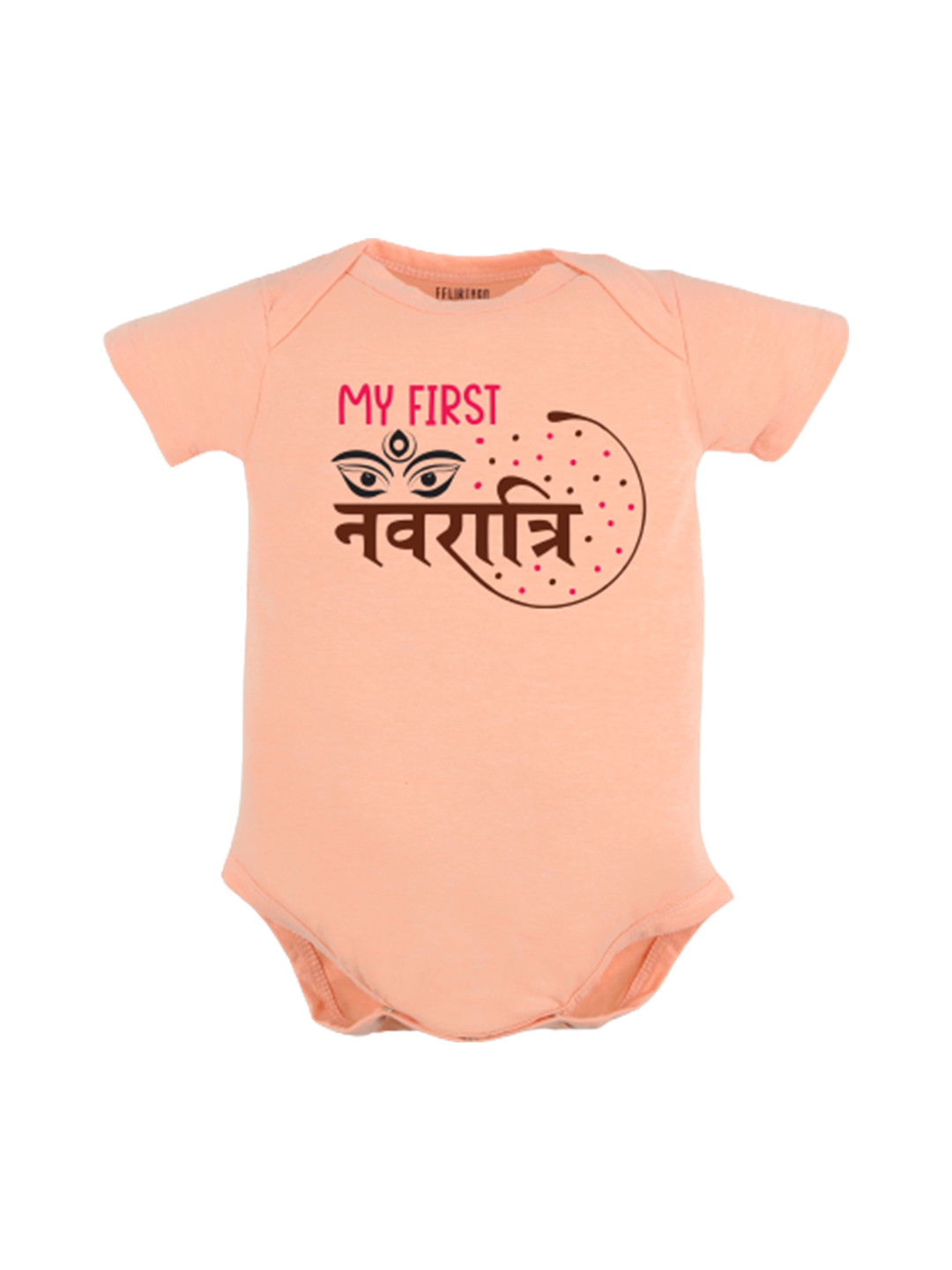 

FFLIRTYGO Infants Printed Pure Cotton Bodysuit, Peach