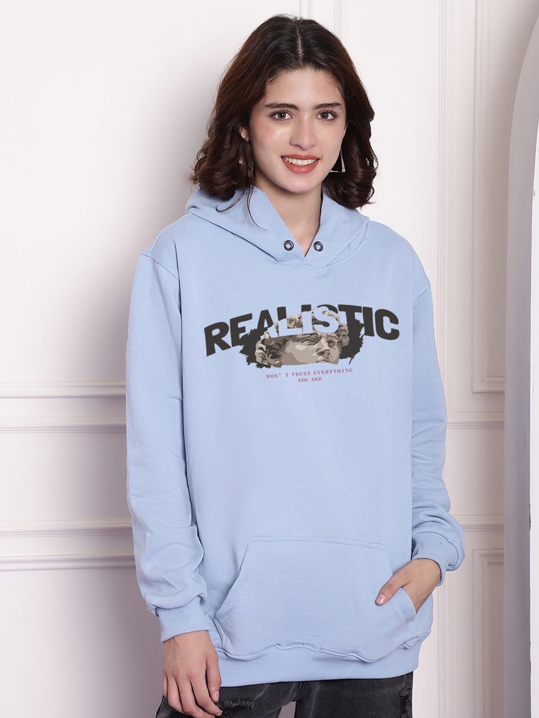 

Imsa Moda Printed Hooded Sweatshirt, Blue