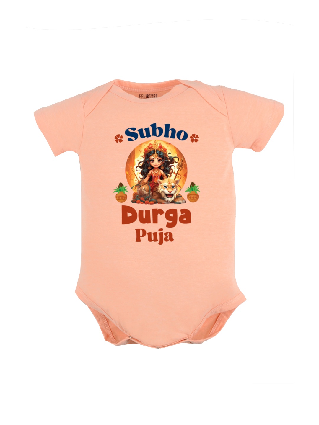 

FFLIRTYGO Infants Graphic Printed Pure Cotton Bodysuit, Peach
