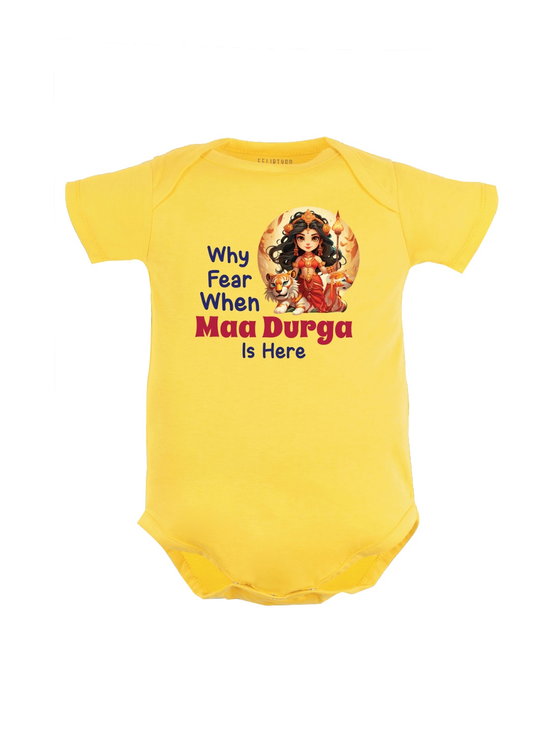 

FFLIRTYGO Infant Kinds Durga Puja & Navratri Special Pure Cotton Bodysuit, Yellow