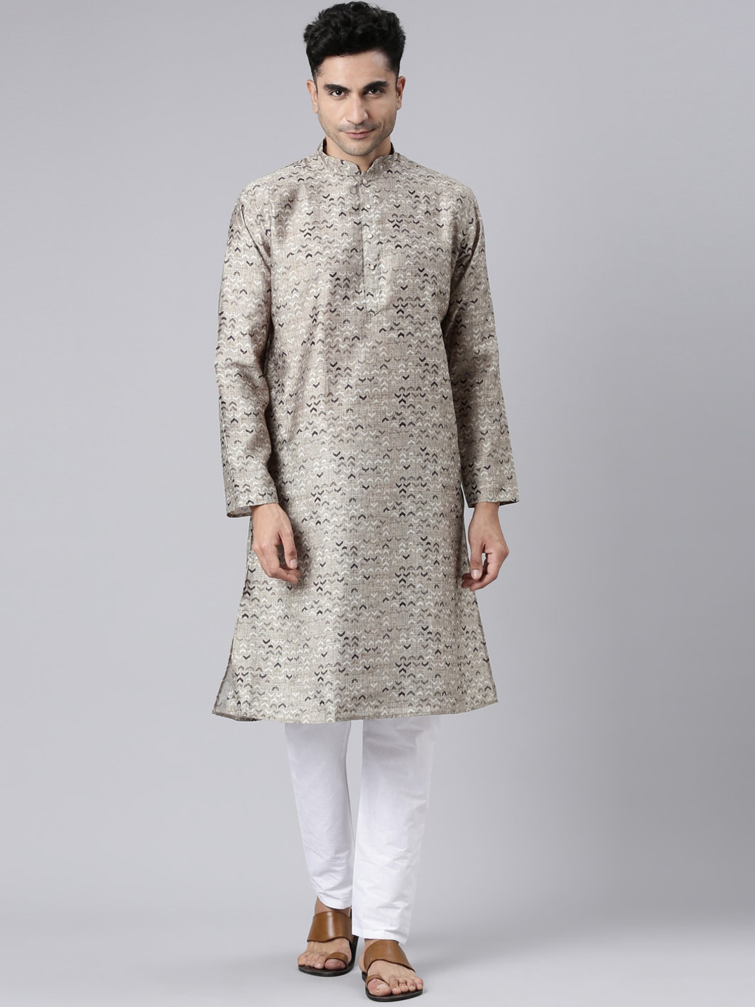 

Rishika Geometric Printed Cotton Kurta, Green