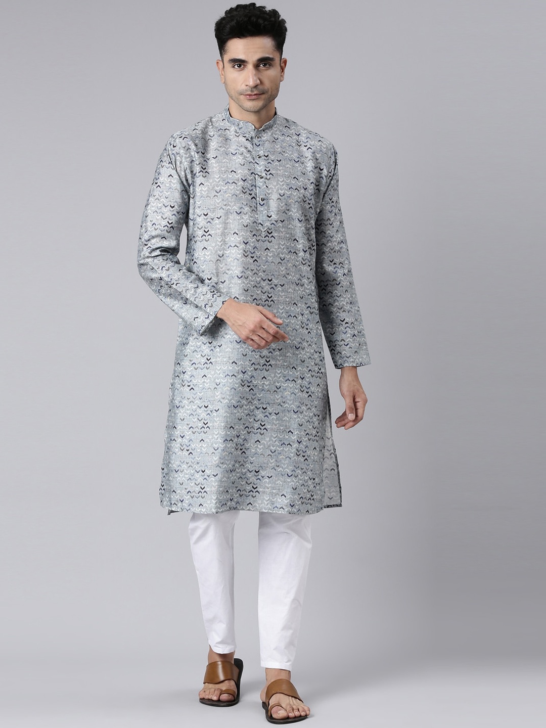 

Rishika Abstract Printed Pure Cotton Straight Kurta, Grey