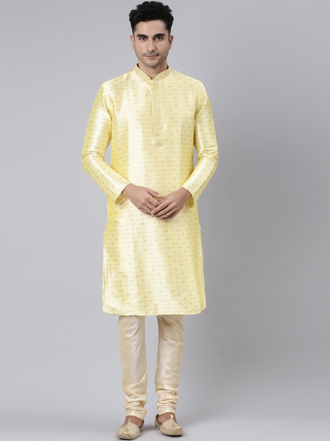 

Rishika Geometric Woven Design Kurta, Yellow