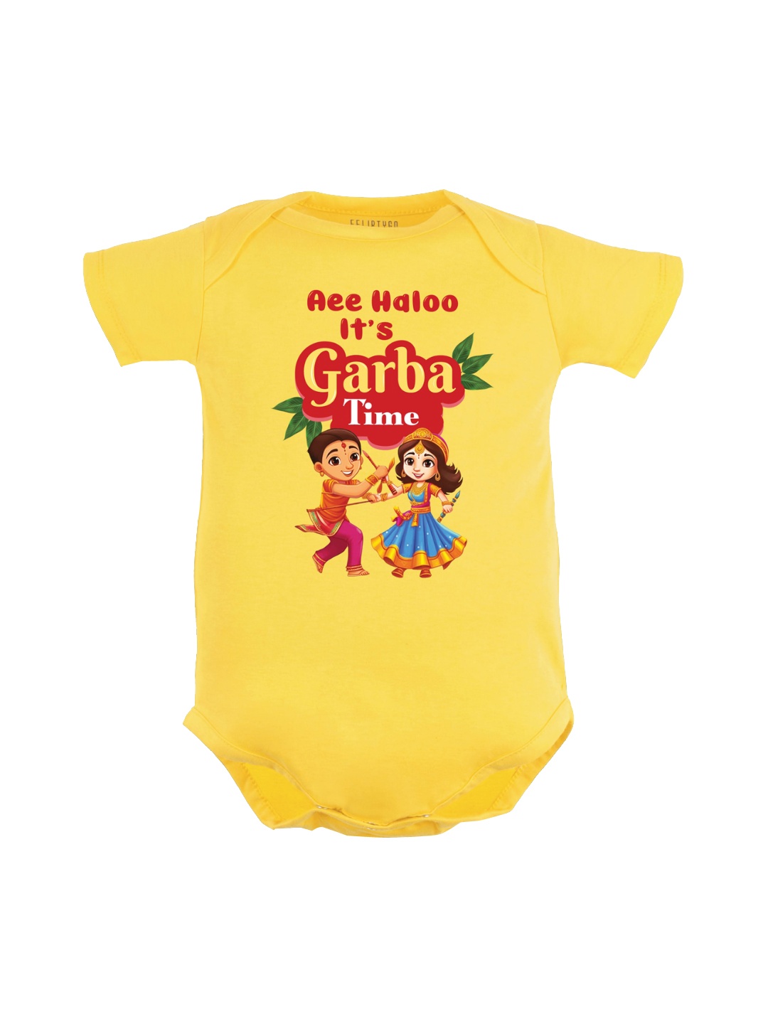 

FFLIRTYGO Infant Kids Durga Puja & Navratri Special Pure Cotton Rompers, Yellow