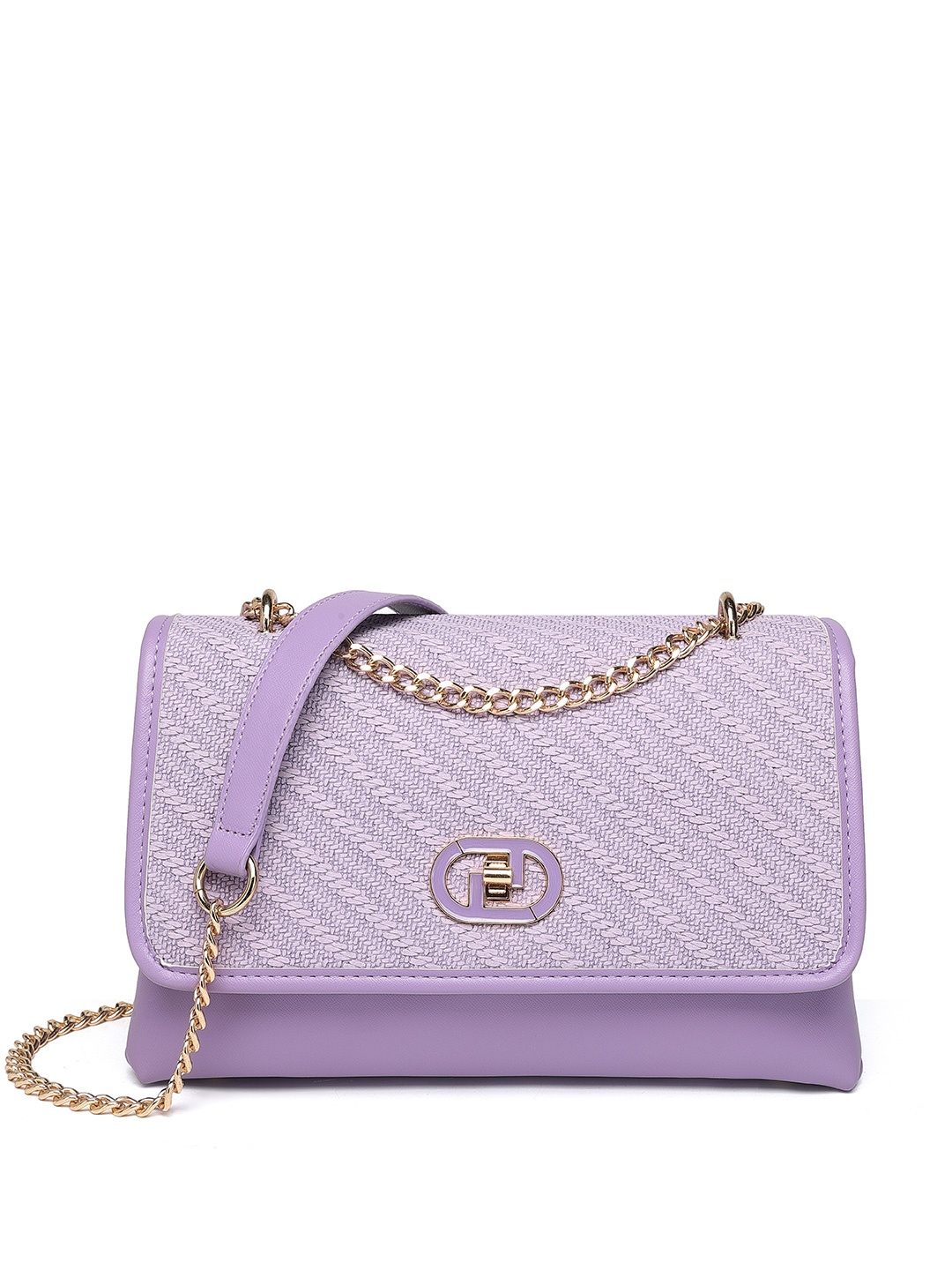 

Diana Korr Self Design PU Structured Sling Bag, Purple